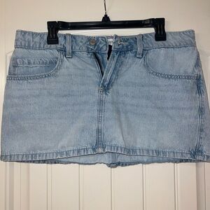 Hollister Light Wash Denim Mini Skirt